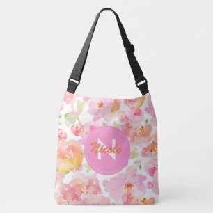 Monogram All-Over Flowered Tote Bag