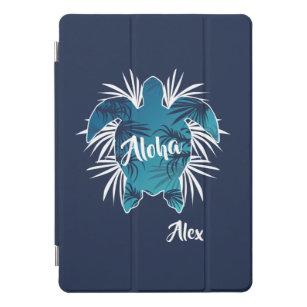 Monogram. Aloha. Tropical. Turtle. iPad Pro Cover