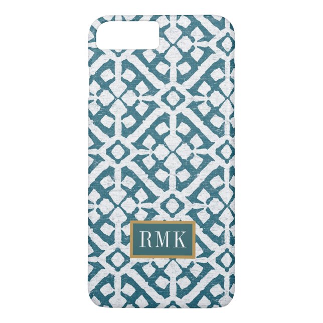 Monogram | Amadora Blue Pattern Case-Mate iPhone Case (Back)