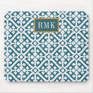 Monogram   Amadora Blue Pattern Mouse Pad