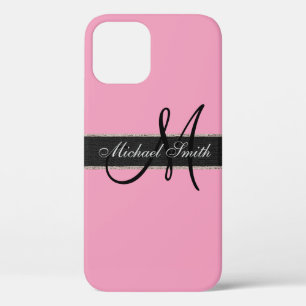 Monogram Amaranth pink Background iPhone 12 Pro Case