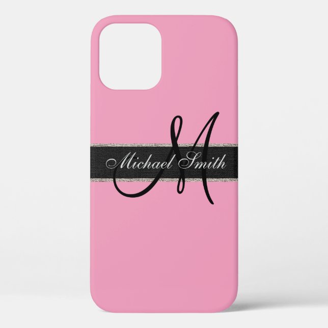 Monogram Amaranth pink Background Case-Mate iPhone Case (Back)