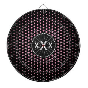 Monogram Amaranth pink Techno Dots Modern Dartboard