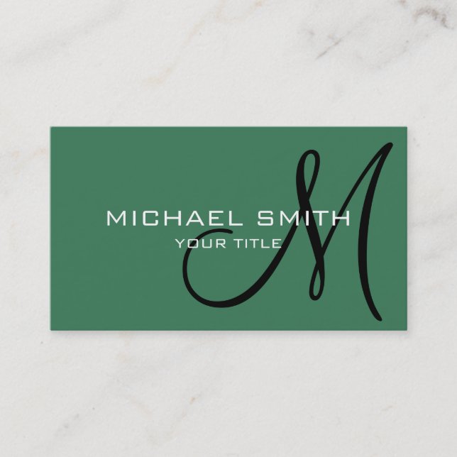Monogram Amazon colour background Business Card (Front)