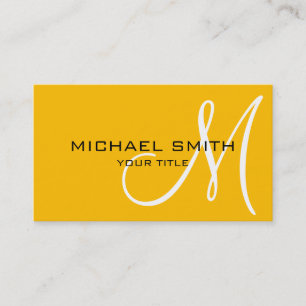 Monogram Amber colour background Business Card