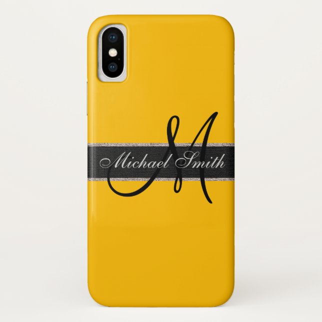 Monogram Amber Colour Background Case-Mate iPhone Case (Back)