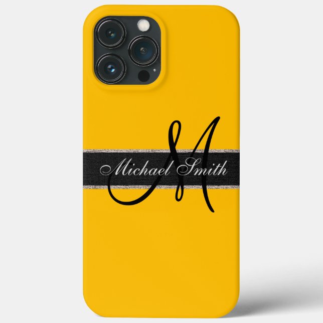 Monogram Amber Colour Background Case-Mate iPhone Case (Back)