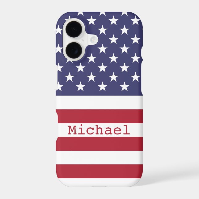 Monogram American USA Flag 4th of July Personalise (Back)