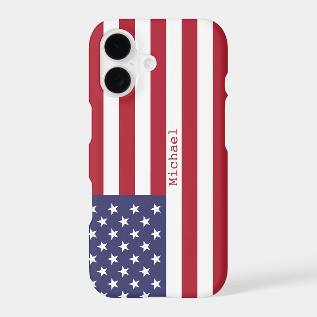 Monogram American USA Flag 4th of July Personalise (Back)