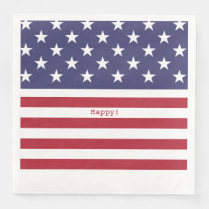 Monogram American USA Flag 4th of July Personalise Napkin