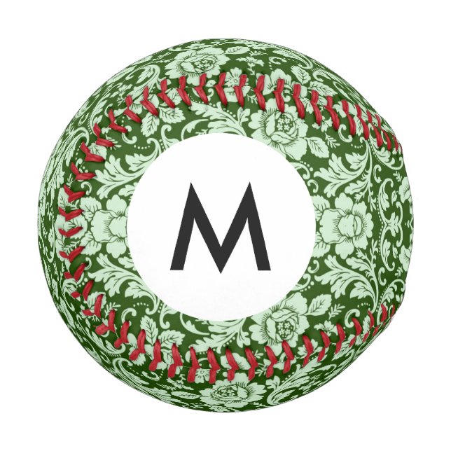 Monogram An antique floral damask Baseball (Front Left)
