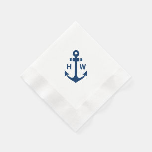 Monogram Anchor Diagonal in Navy Napkins