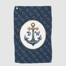 Monogram Anchor Navy Blue