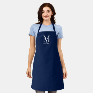 Monogram and Calligraphy with Editable Colour Apron
