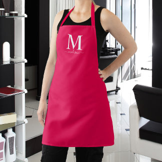 Monogram and Calligraphy with Editable Colour Apron
