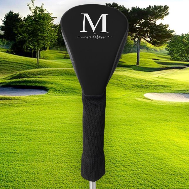 Monogram and Calligraphy with Editable Colour Golf Head Cover (Creator Uploaded)