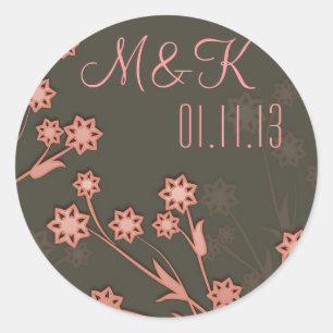 monogram and date stickers