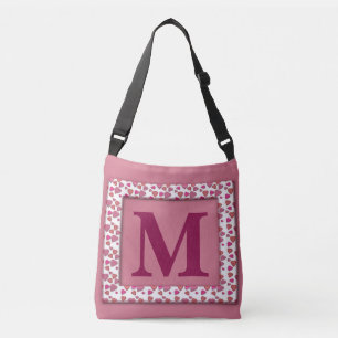 Monogram and Hearts Personalised Crossbody Bag