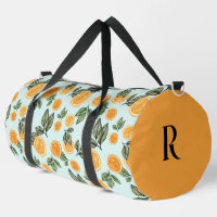 Monogram and Name Aqua and Orange Fruit Slices