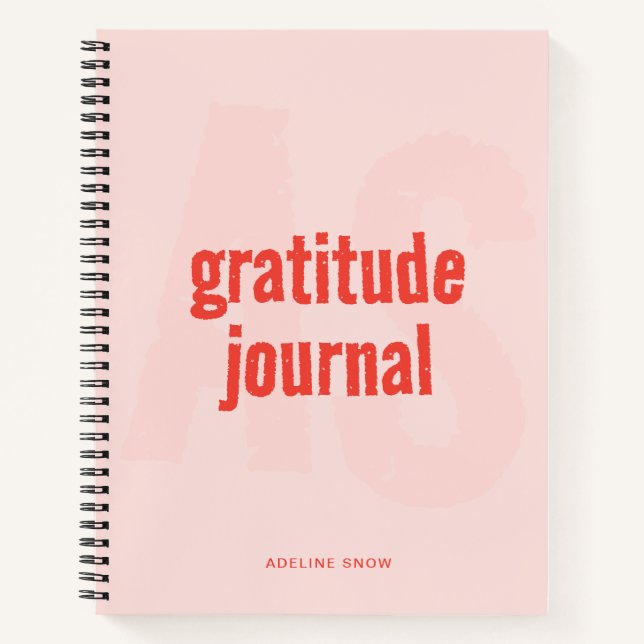 Monogram and Name Gratitude Journal (Blush Pink) (Front)
