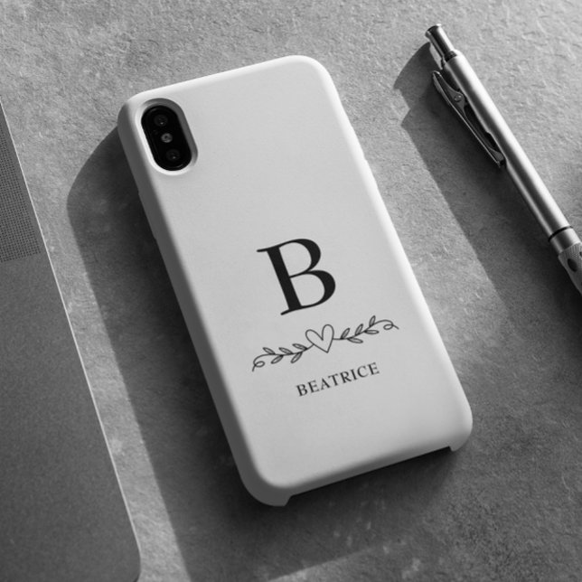 Monogram and Name Heart  Case-Mate iPhone Case (Creator Uploaded)