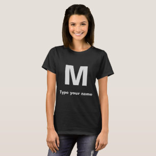 Monogram and Name on Dark Colour Women's T-Shirt