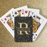 Monogram and Name Personalised Custom Playing Cards<br><div class="desc">DIY Make Your Own personalised playing cards from Ricaso - change the text - add your own monogrammed detail and your name to these cards designed with a printed gold speck detail background (the colour is printed flat,  not real gold specks)</div>