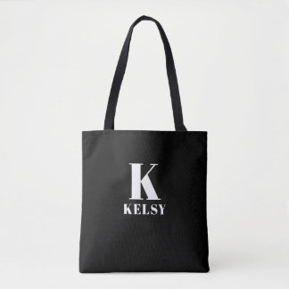 Monogram and Name Tote Bag