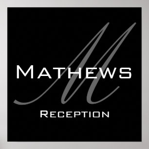 Monogram and Name Wedding Reception Sign