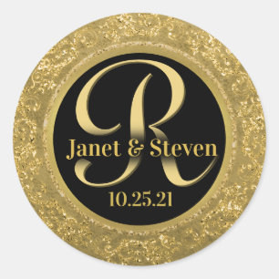 Monogram and Names Golden Glam Seal