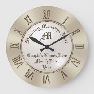 Monogram and Personalised Wall Clock Wedding Gift