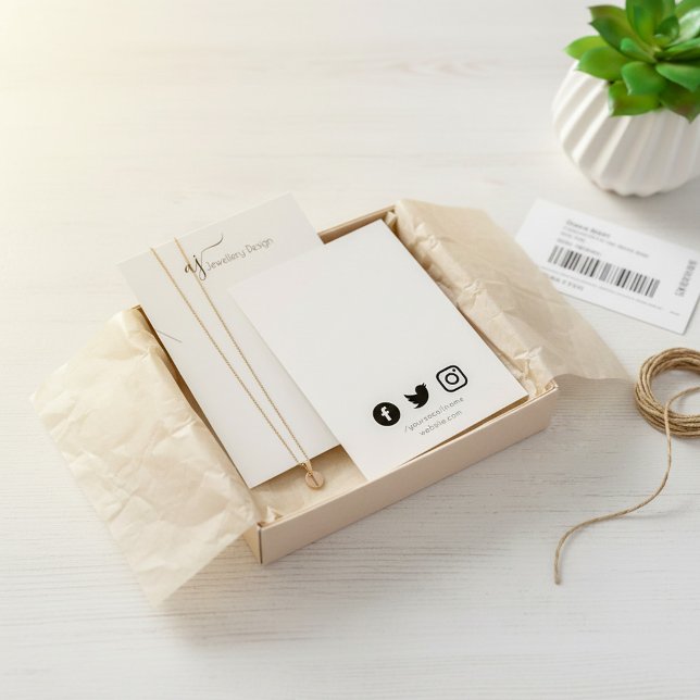 Monogram and social media pretty display card (Monogram and social media pretty display card.)