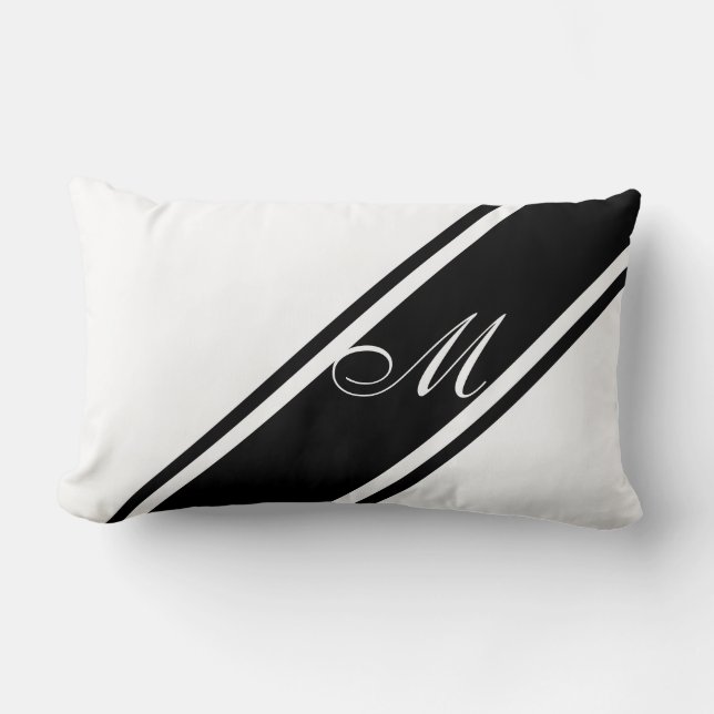 Monogram and Stripes Lumbar Cushion (Front)