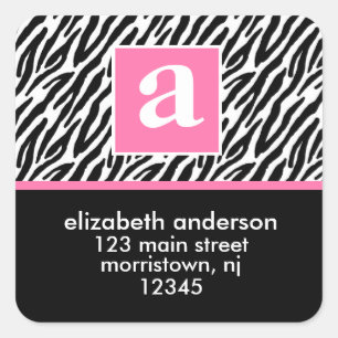 Monogram and Zebra Address Labels