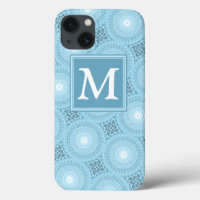 Monogram angel blue circles pattern Case-Mate iPho