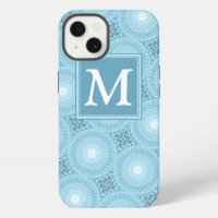 Monogram angel blue circles pattern Case-Mate iPho