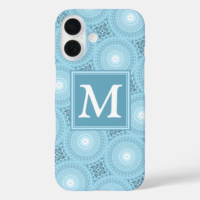 Monogram angel blue circles pattern Case-Mate iPhone case (Back)