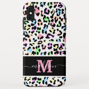 Monogram Animal Print Leopard Girly iPhone XS Max Case