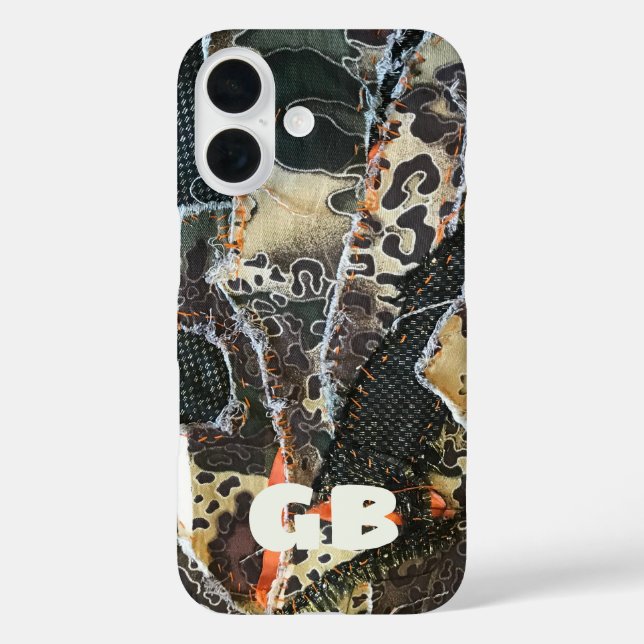 Monogram animal print leopard paws  Case-Mate iPhone case (Back)