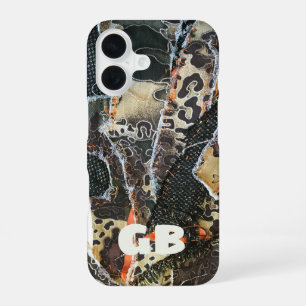 Monogram animal print leopard paws iPhone 16 case
