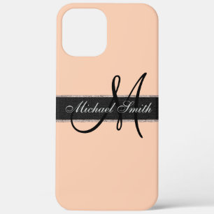 Monogram Apricot Colour Background iPhone 12 Pro Max Case