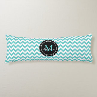 Monogram Aqua White Abstract Chevron Body Cushion