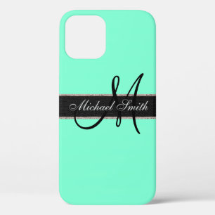Monogram Aquamarine Colour Background iPhone 12 Pro Case