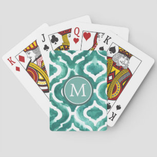 Monogram   Aquamarine Motif IV Playing Cards