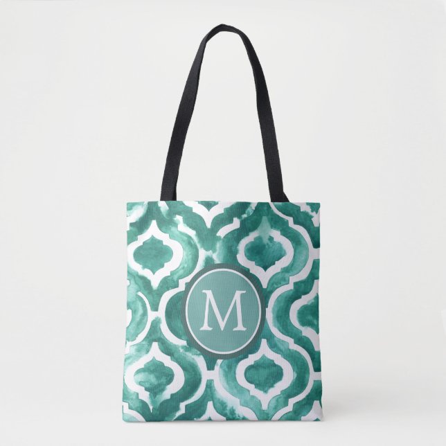 Monogram | Aquamarine Motif IV Tote Bag (Front)