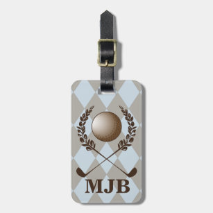 Monogram Argyle Golf Crest Luggage Tag