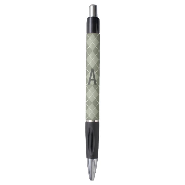 Monogram Argyle Writing Pen Gift (Front Vertical)