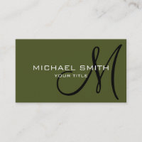 Monogram Army green colour background