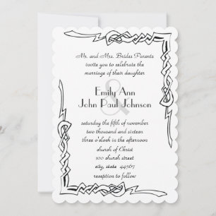 Monogram Art Deco Wedding Invitation