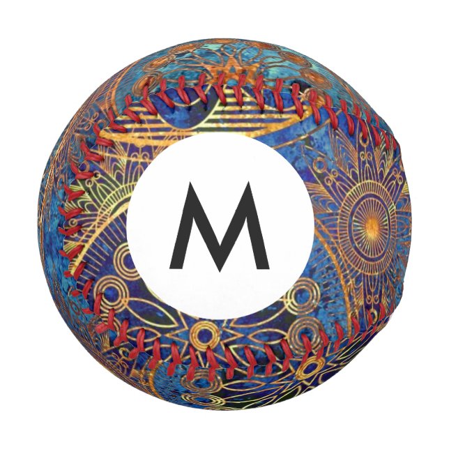 Monogram Art grunge pattern Baseball (Front Left)